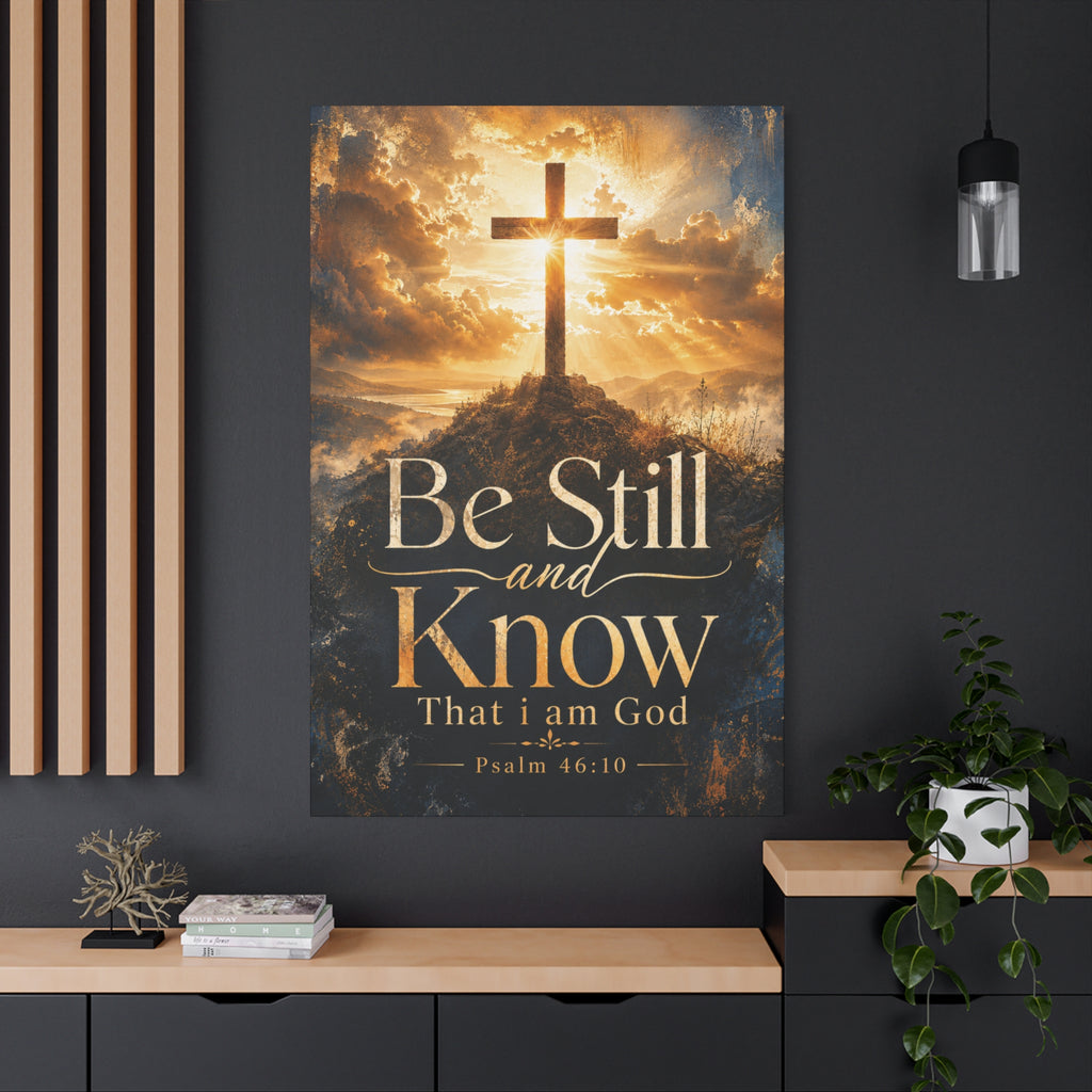 Psalm 46:10 Matte Canvas Art - 40" x 60"