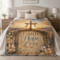 Faith Hope Love Plush Blanket - 60" x 80"