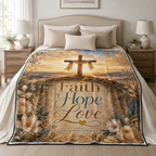 Faith Hope Love Plush Blanket - 60" x 80"