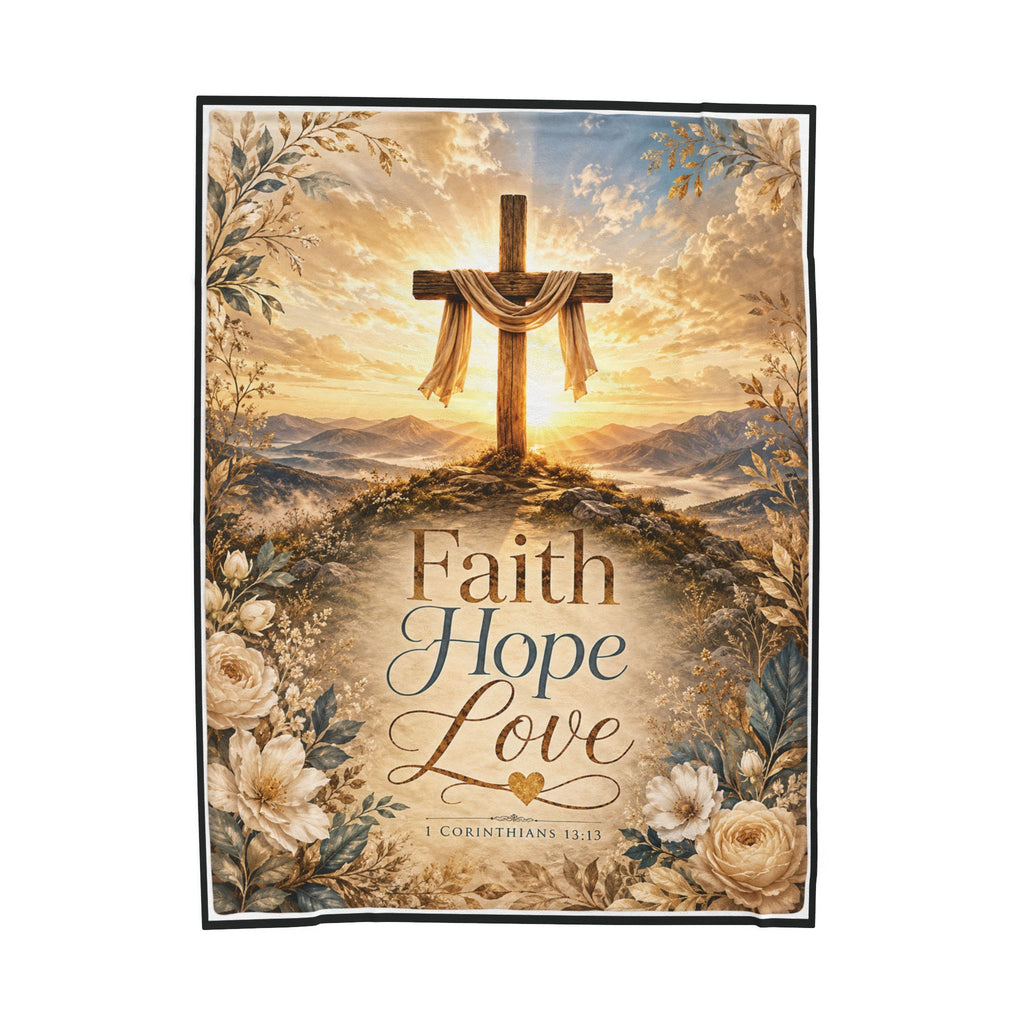 Faith Hope Love Plush Blanket - 60" x 80"