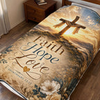 Faith Hope Love Plush Blanket - 60" x 80"