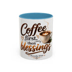 Coffee First Then Blessings Mug | Proverbs 27:14