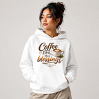 "Coffee First, Then Blessings" Loose Fit Hoodie