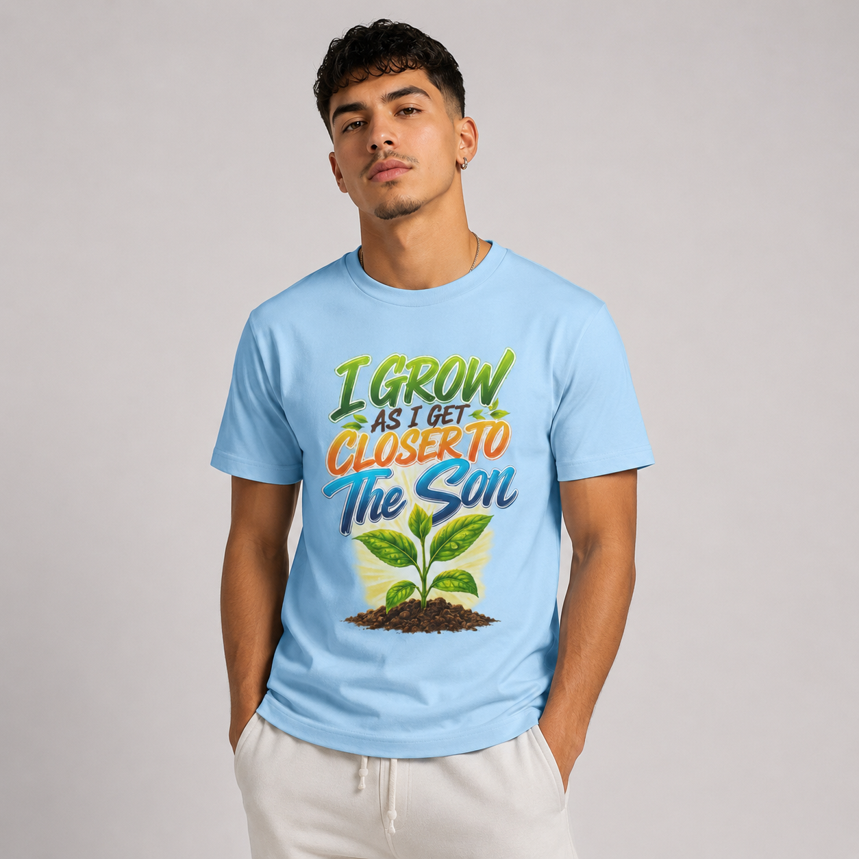 "I Grow As I Get Closer To The Son" Slim Fit Top