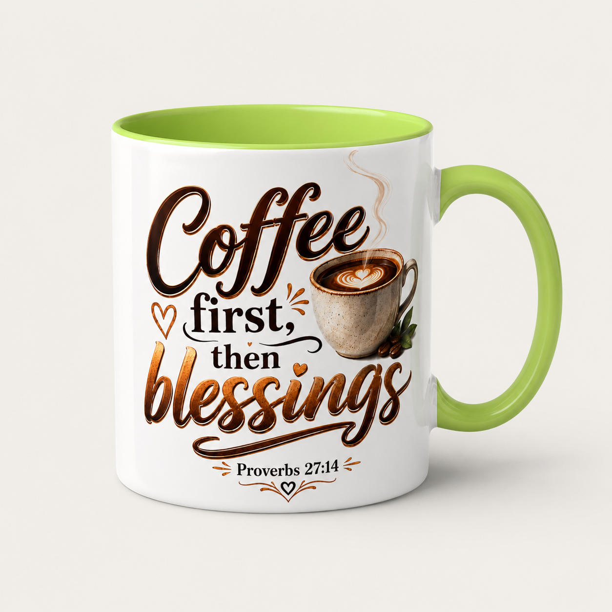 Coffee First Then Blessings Mug | Proverbs 27:14