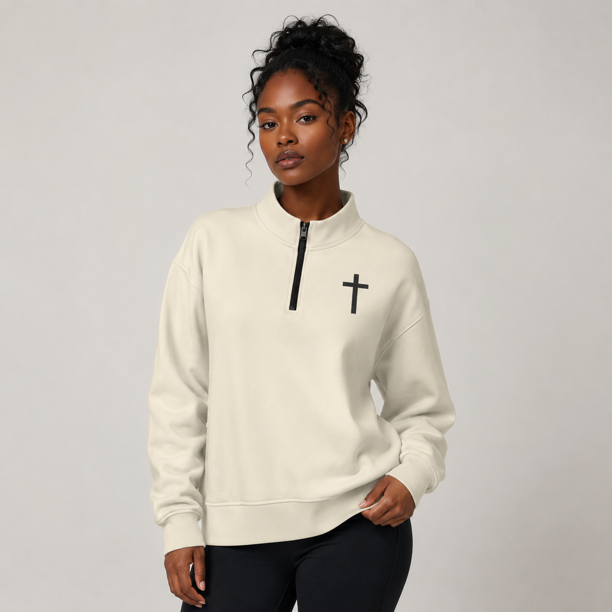 Cross Zip-Up Sweatshirt