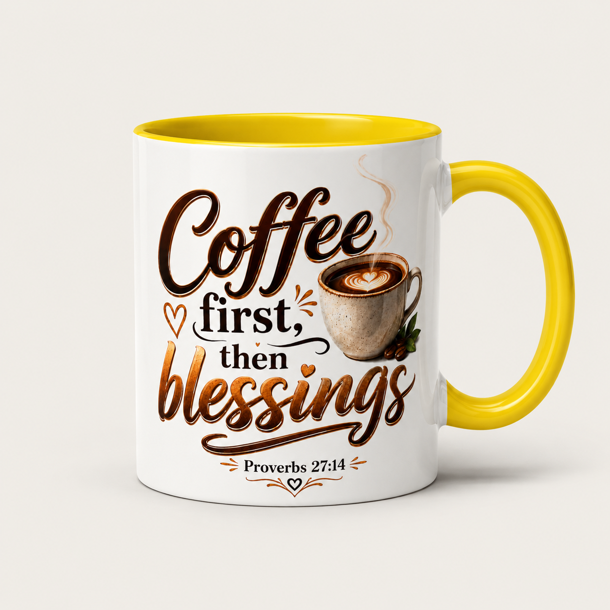 Coffee First Then Blessings Mug | Proverbs 27:14