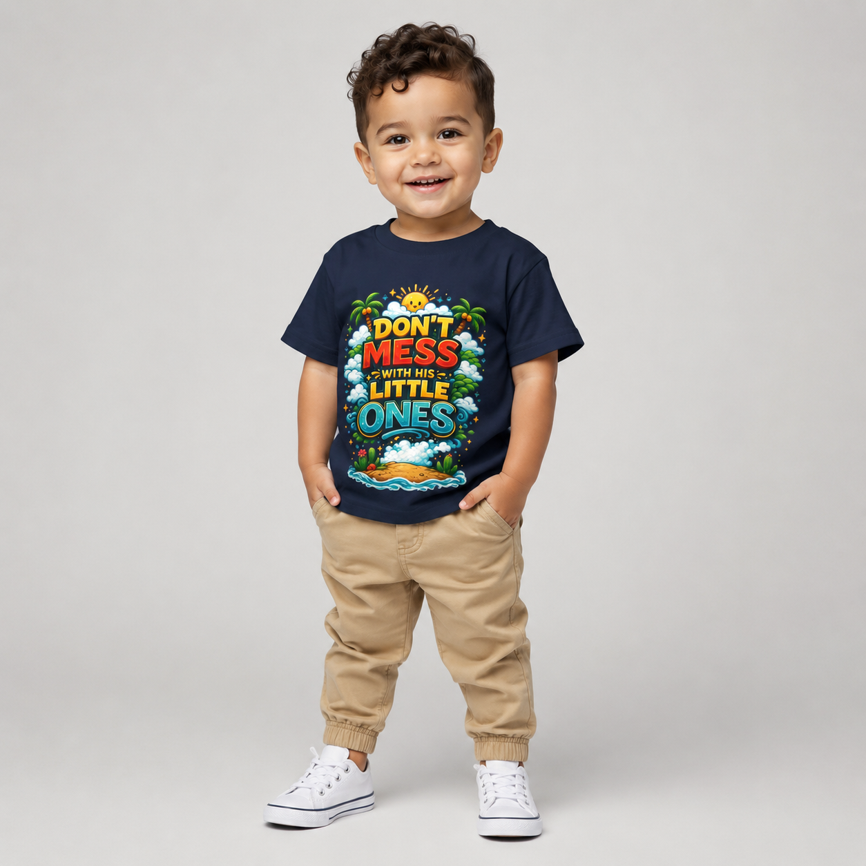 “Dont Mess With His Little Ones” Toddler T‑Shirt
