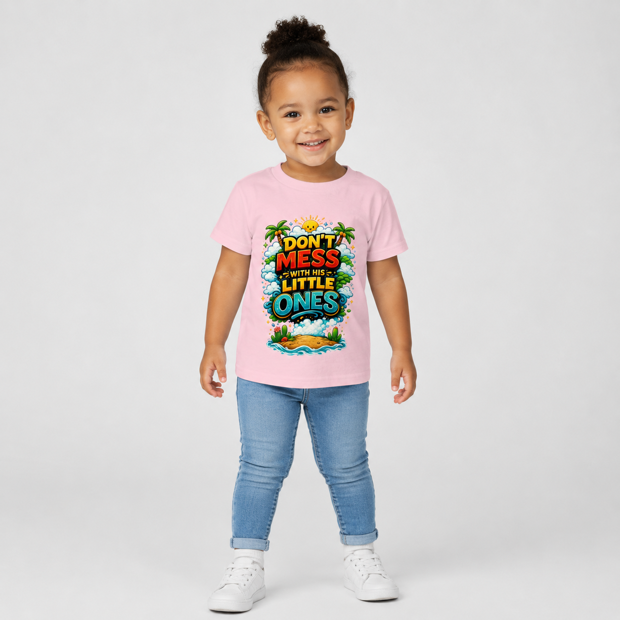 “Dont Mess With His Little Ones” Toddler T‑Shirt