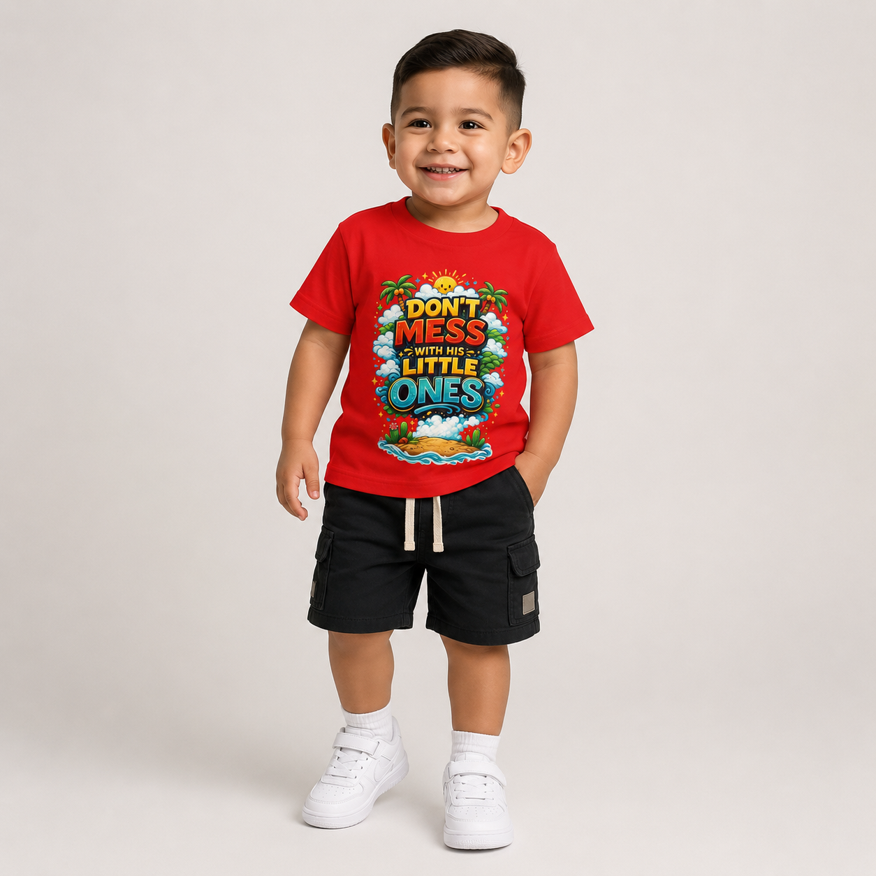 “Dont Mess With His Little Ones” Toddler T‑Shirt