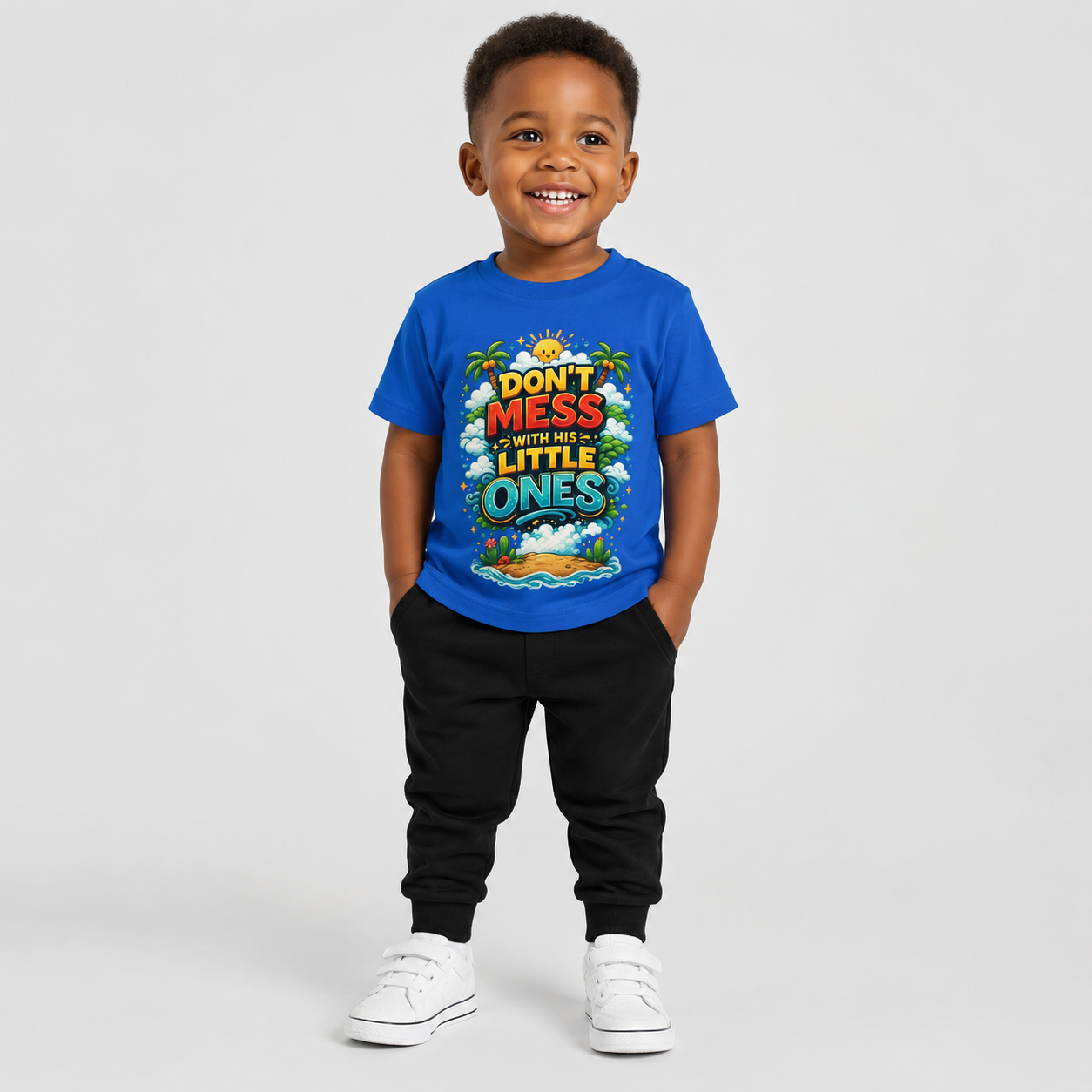 “Dont Mess With His Little Ones” Toddler T‑Shirt