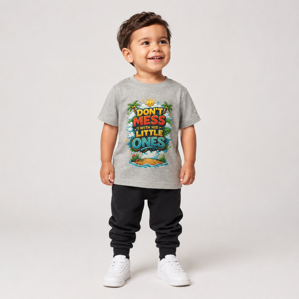 “Dont Mess With His Little Ones” Toddler T‑Shirt