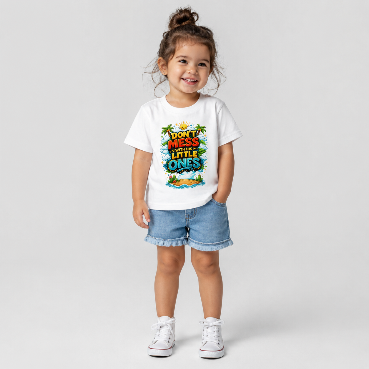 “Dont Mess With His Little Ones” Toddler T‑Shirt