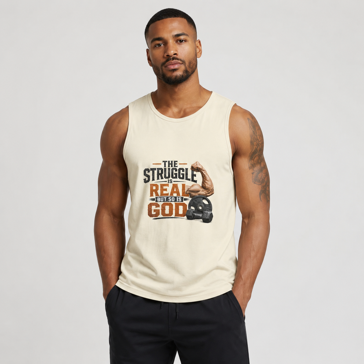 "The Struggle Is Real But So Is God" Loose Fit Tank Top