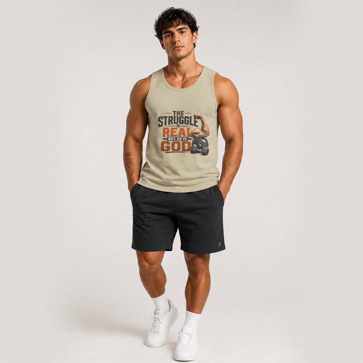 "The Struggle Is Real But So Is God" Loose Fit Tank Top