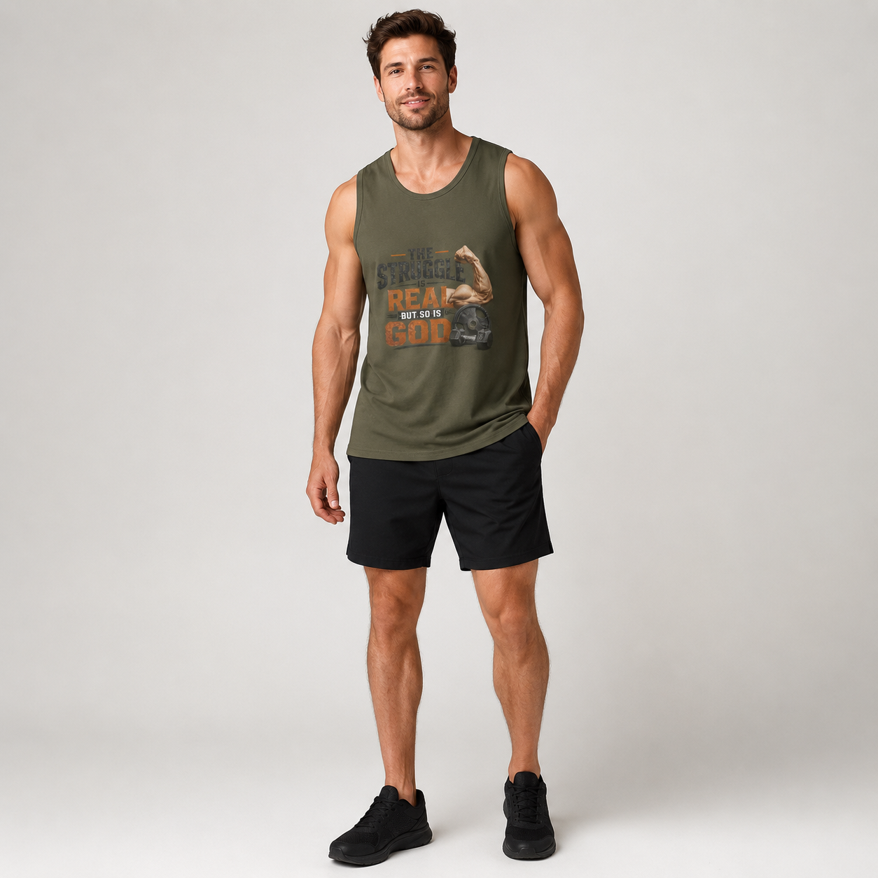 "The Struggle Is Real But So Is God" Loose Fit Tank Top